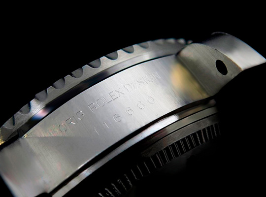 Modellnummer zwischen den Bandanstößen einer Rolex